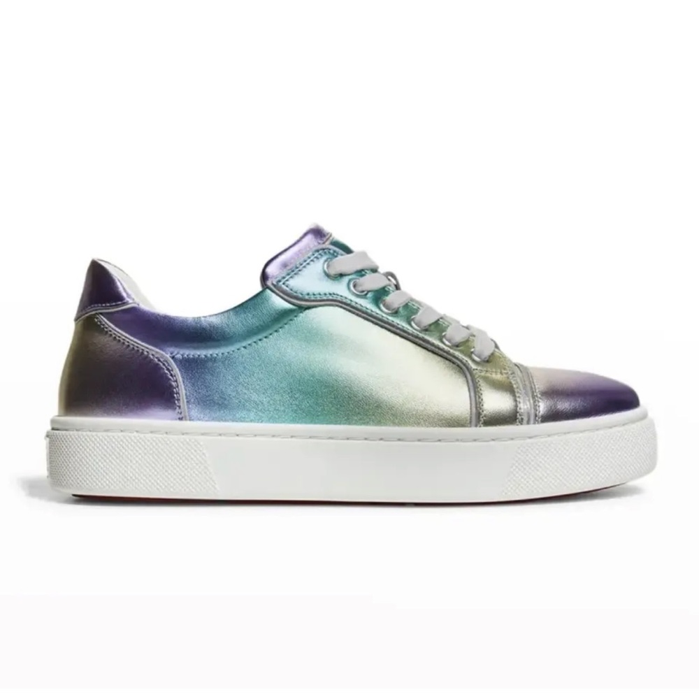 NEW ! Christian louboutin Vieirissima Iridescent Leather Sneakers SiZE  8,5!